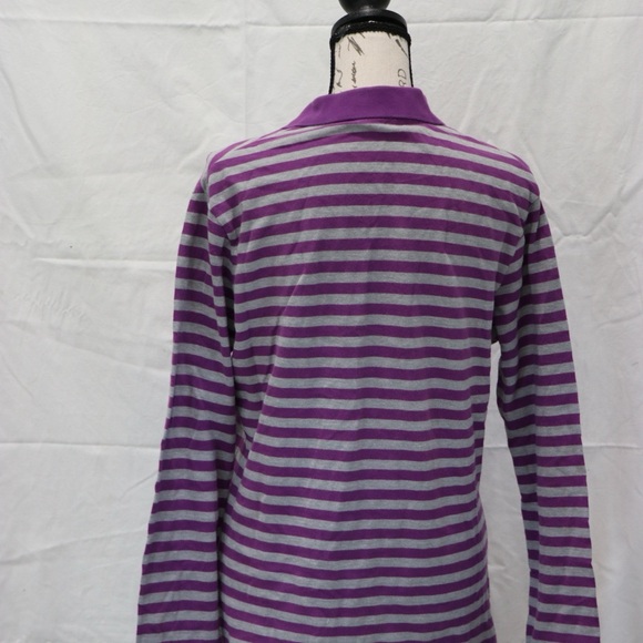 Lacoste Purple and White Striped Button-Down Shirt - Picture 5 of 10